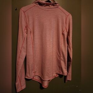 Duluth Trading Co Coral Striped Hoodie Womens Medium